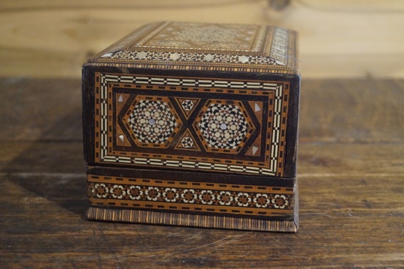 Old Persian Inlaid Micro Mosaic Cigarette Box / M… - image 4