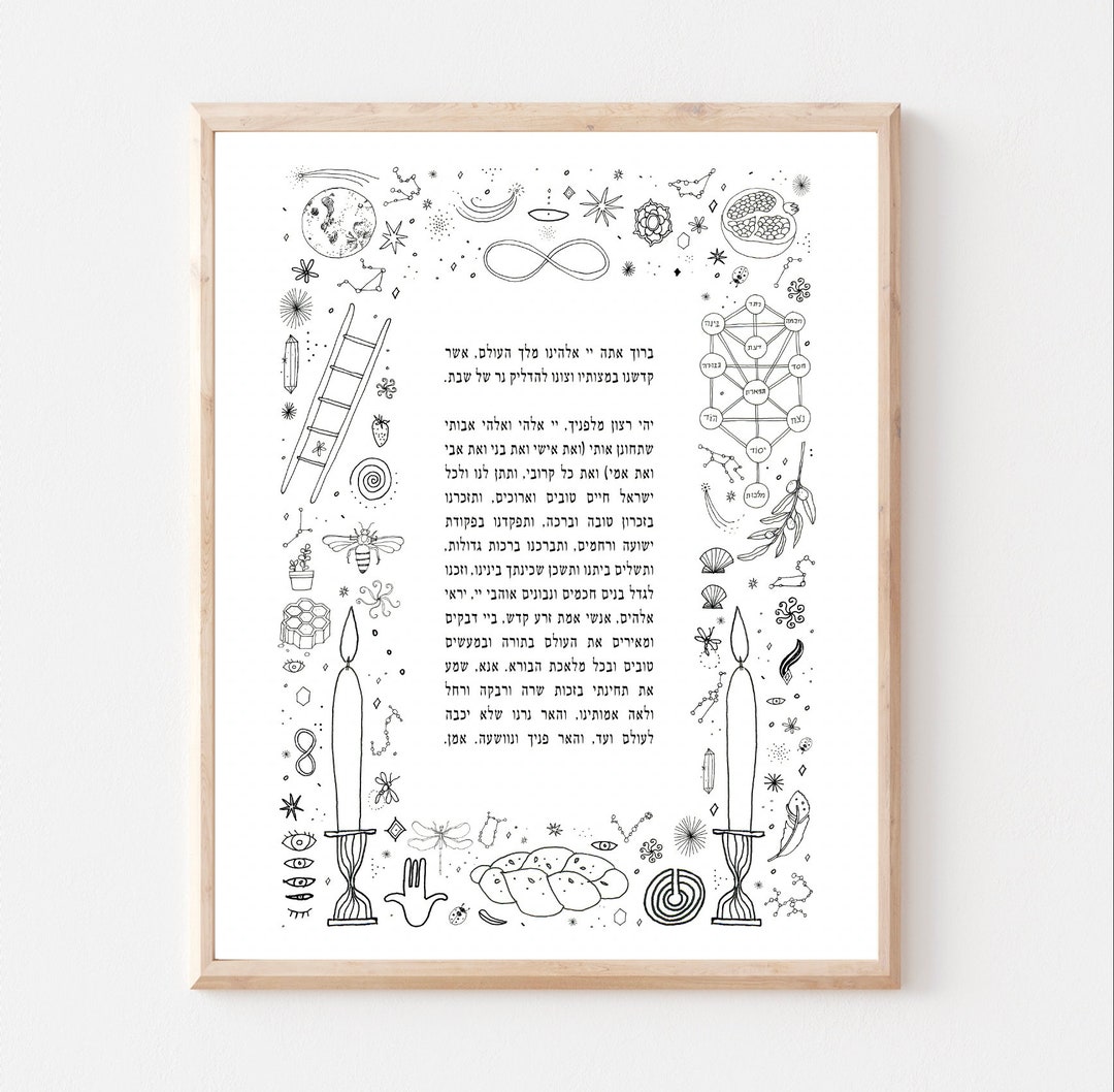 Shabbat Candle Blessing Print - Etsy