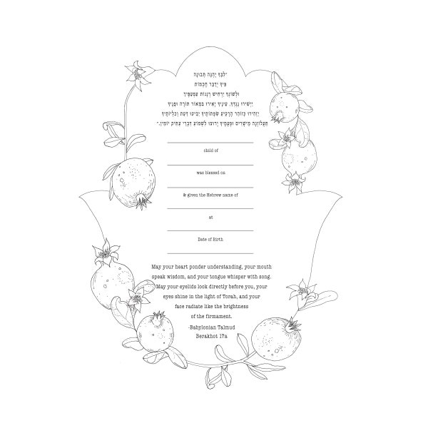 Baby Naming Certificate Digital Download