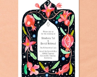 Starry Pomegranate Invitation