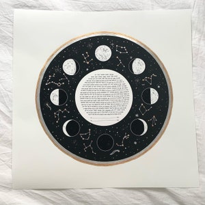Metallic Moon Cycle Ketubah Print