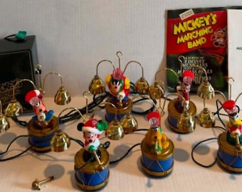 Vtg. Mickey's Marching Band Mr. Christmas 1992- Works