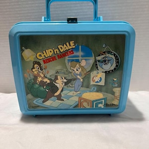 Vintage Plastic Chip N' Dale Rescue Rangers Aladdin Lunch Box Disney