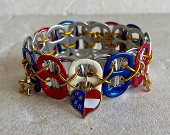 Patriotic Soda Tab-armband: rood wit blauw VS-sieraden
