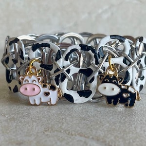 Cow Soda Pop Tab Bracelet - dairy cow, black and white, farm animal, recycled