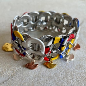 I Think I Love You, David - Soda Pop Tab Bracelet - 70s Music, Retro, Teen Idol, Upcycled, Jewelry Set