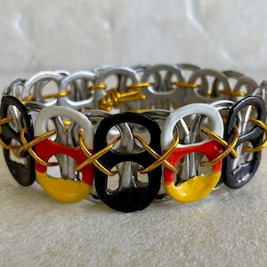 Halloween Candy Corn Soda Pop Tab Bracelet  - Halloween, Orange Yellow and White, Trick or Treat, Candy Jewelry, Fun Jewelry Set