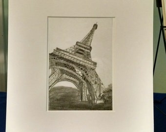 Eiffel Tower print 5x7 matted to 11x14