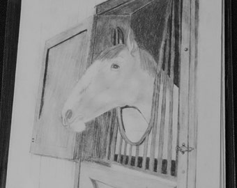 Horse in Stable Notecard set (5)