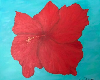 Hibisco tropical---VENDIDO--Todavía se puede pedir como pintura personalizada