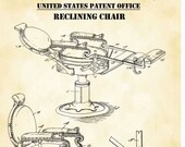 Reclining Salon Chair Patent Print, Barber Chair Poster, Hair Stylist Art, Hair Salon Decor, Beauty Parlor Wall Art, Stylist Gift P523