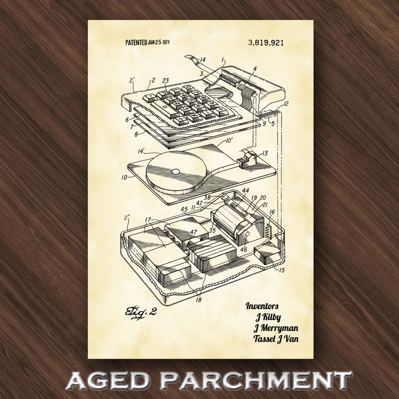 Calculator Patent Print Electronic Calculator Poster Adding Etsy