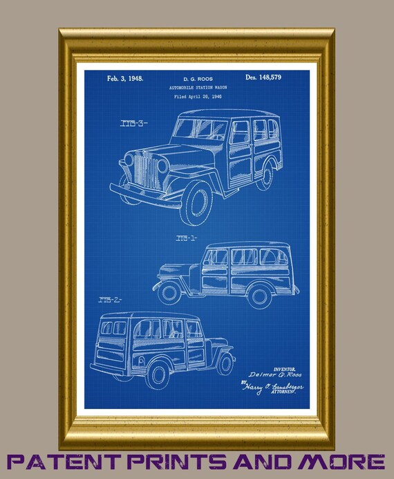 Vintage US Jeep Willys Poster Print