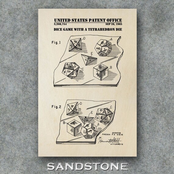 D n D Game Dice Patent D and D Dice Box Patent Print Dice Box Dungeon /& Dragons Patent Poster Gift for Dungeons Master,Game Room Wall Art