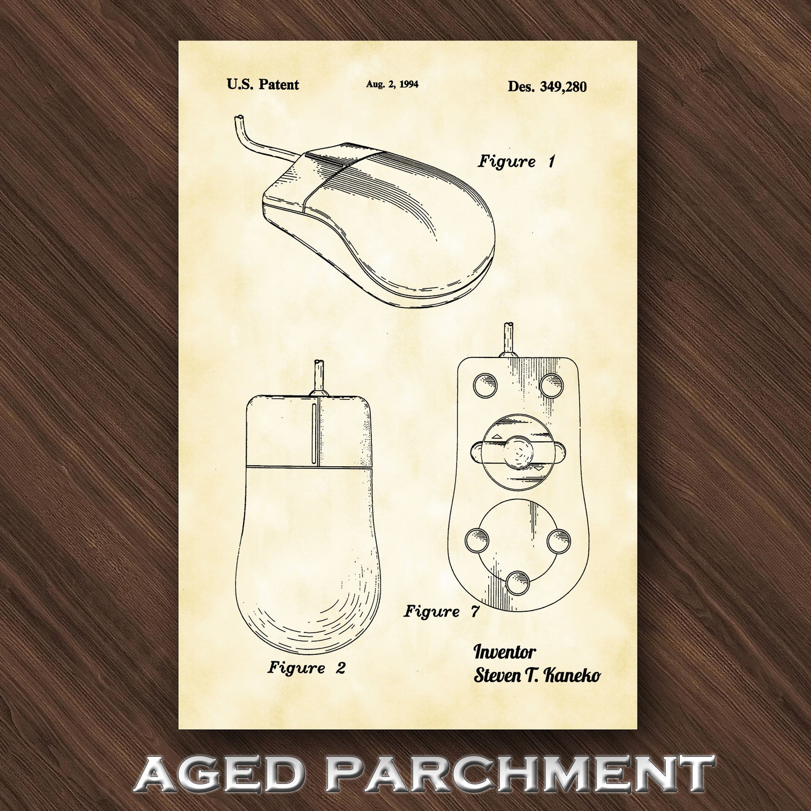 Computer Mouse Patent Print Microsoft Mouse Poster Computer Etsy
