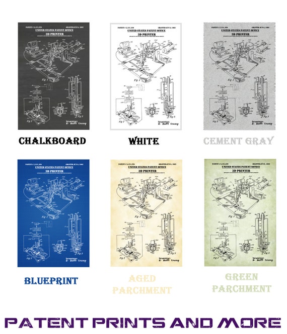 1992 3-D Printer Patent Print Art Drawing Poster 18X24
