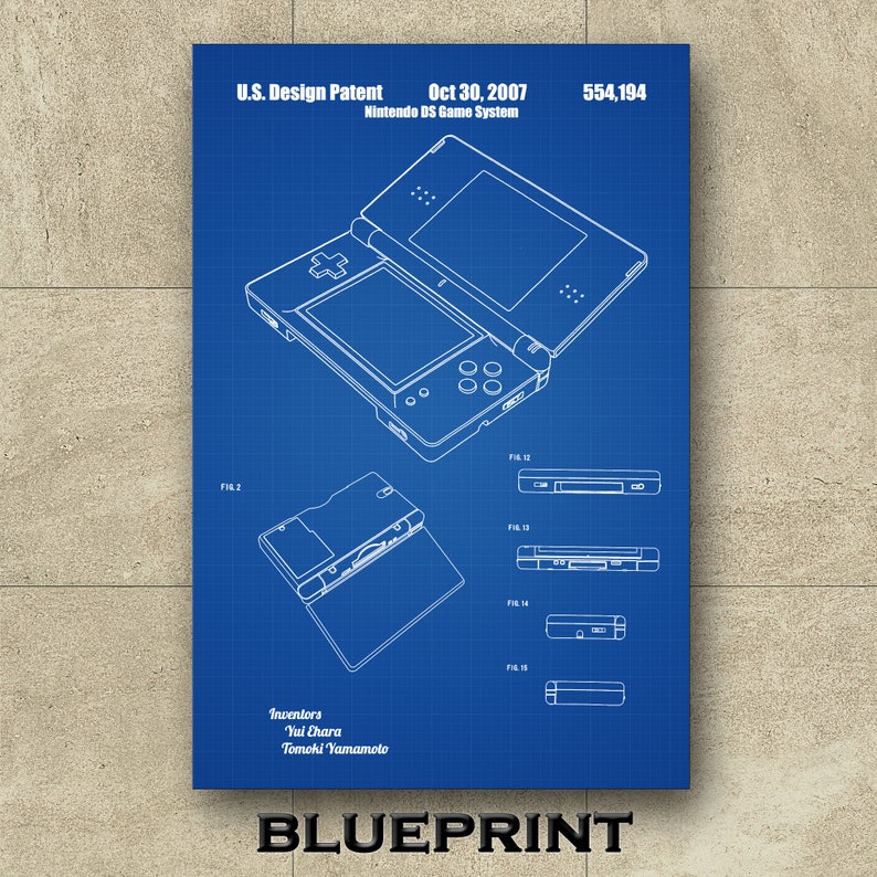 Nintendo DS Patent Print Nintendo Poster Nintendo Decor | Etsy