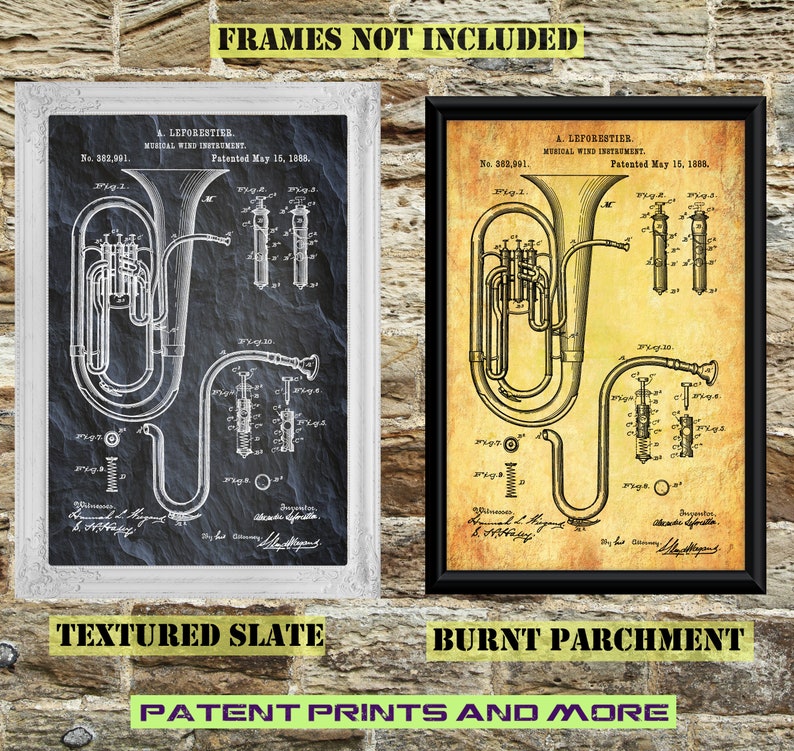Tuba Patent Print Tuba Poster Brass Instrument Sousaphone Etsy