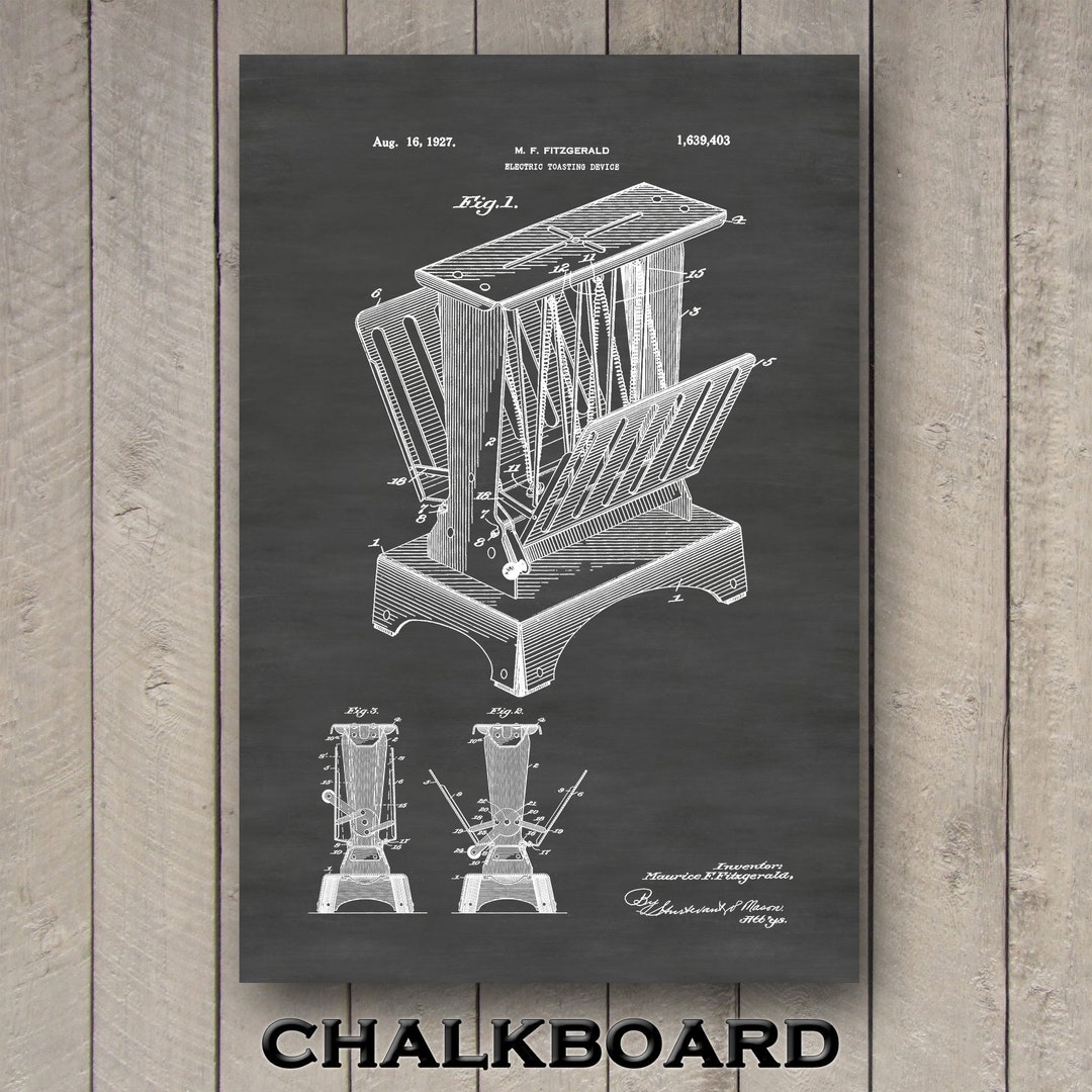 Toaster Patent Print, Electric Toaster Poster, Breakfast Room Art, Restaurant Kitchen Decor