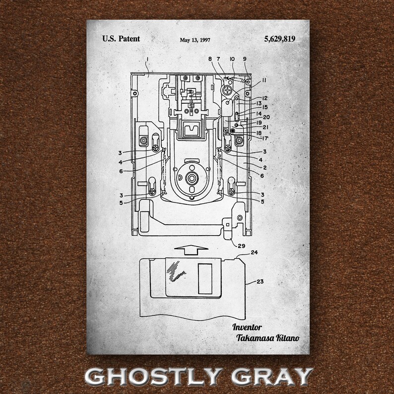 Floppy Disk Drive Patent Print Floppy Disk Poster Programmer Etsy