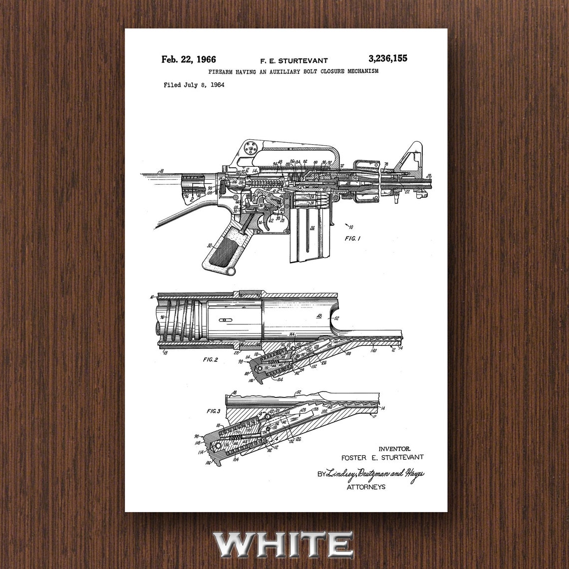 1966 AR-15 Patent Poster AR15 Print AR-15 Art Ar-15 Gun | Etsy