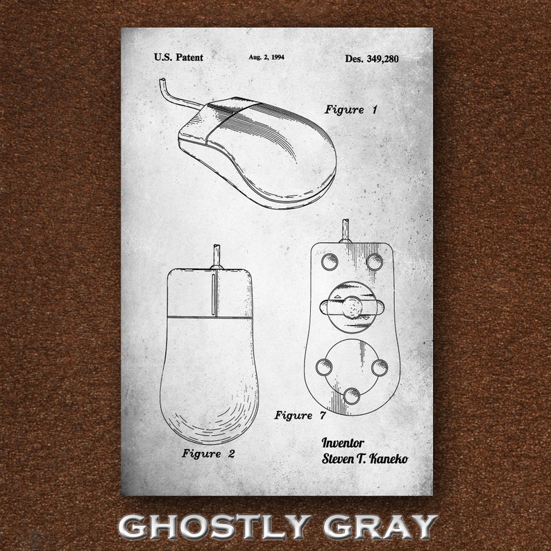 Computer Mouse Patent Print Microsoft Mouse Poster Computer Etsy