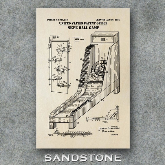 Skee Ball Patent Print Skee Ball Poster Arcade Game Room Etsy