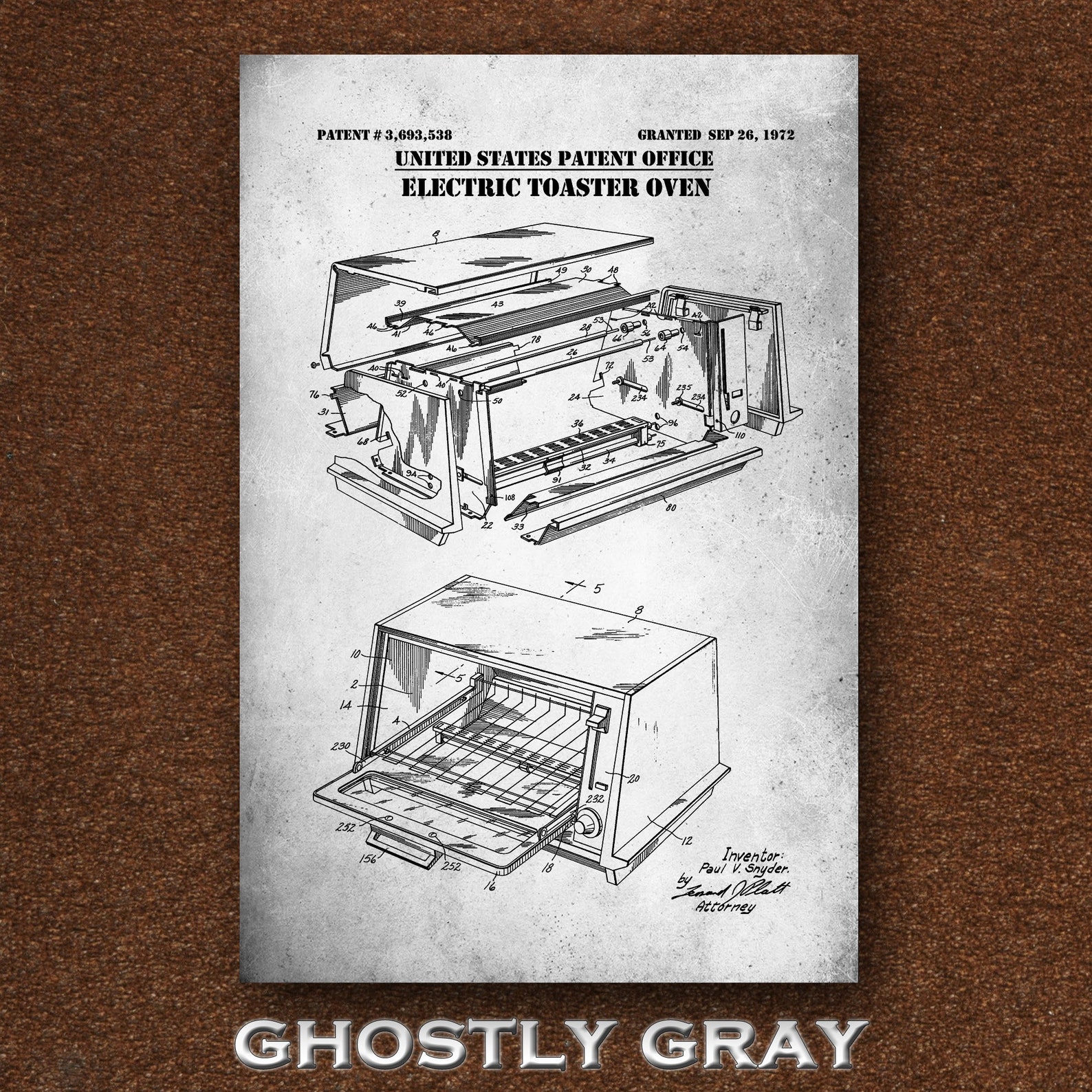 Toaster Oven Patent Print Electric Toaster Oven Poster Etsy
