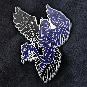 Emaille Pin - Celestial Griffin - 5 cm Anstecknadel