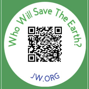 60 x « Qui sauvera la Terre ? », QR code - Stickers JW