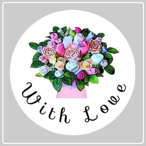 Stickers With Love - Beau bouquet de fleurs roses