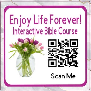 48 x Profitez de la vie pour toujours ! Stickers, motif « bouquet de fleurs », avec code QR