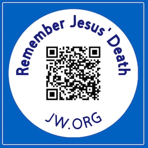 60 x « Souvenez-vous de la mort de Jésus », monument commémoratif, code QR avec lien vidéo - Stickers JW