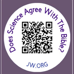 60 x "La scienza concorda con la Bibbia?", Codice QR - Adesivi JW
