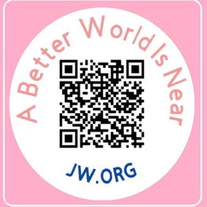 60 x « Un monde meilleur est proche », code QR - Stickers JW