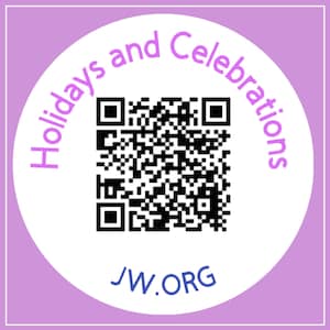 60 x Fêtes et célébrations, code QR - Stickers JW