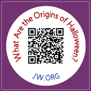 60 x "Was sind die Ursprünge von Halloween?", QR-Code - JW Stickers