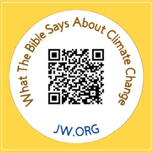 60 x « Ce que dit la Bible sur le changement climatique », code QR - Stickers JW