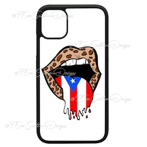 Tunga och läppar, Puertoricansk flagga, leopardtryck, digital fil, sublimeringsdesign, skjortöverföring, strykning, PNG-bild, direktnedladdning bild 6