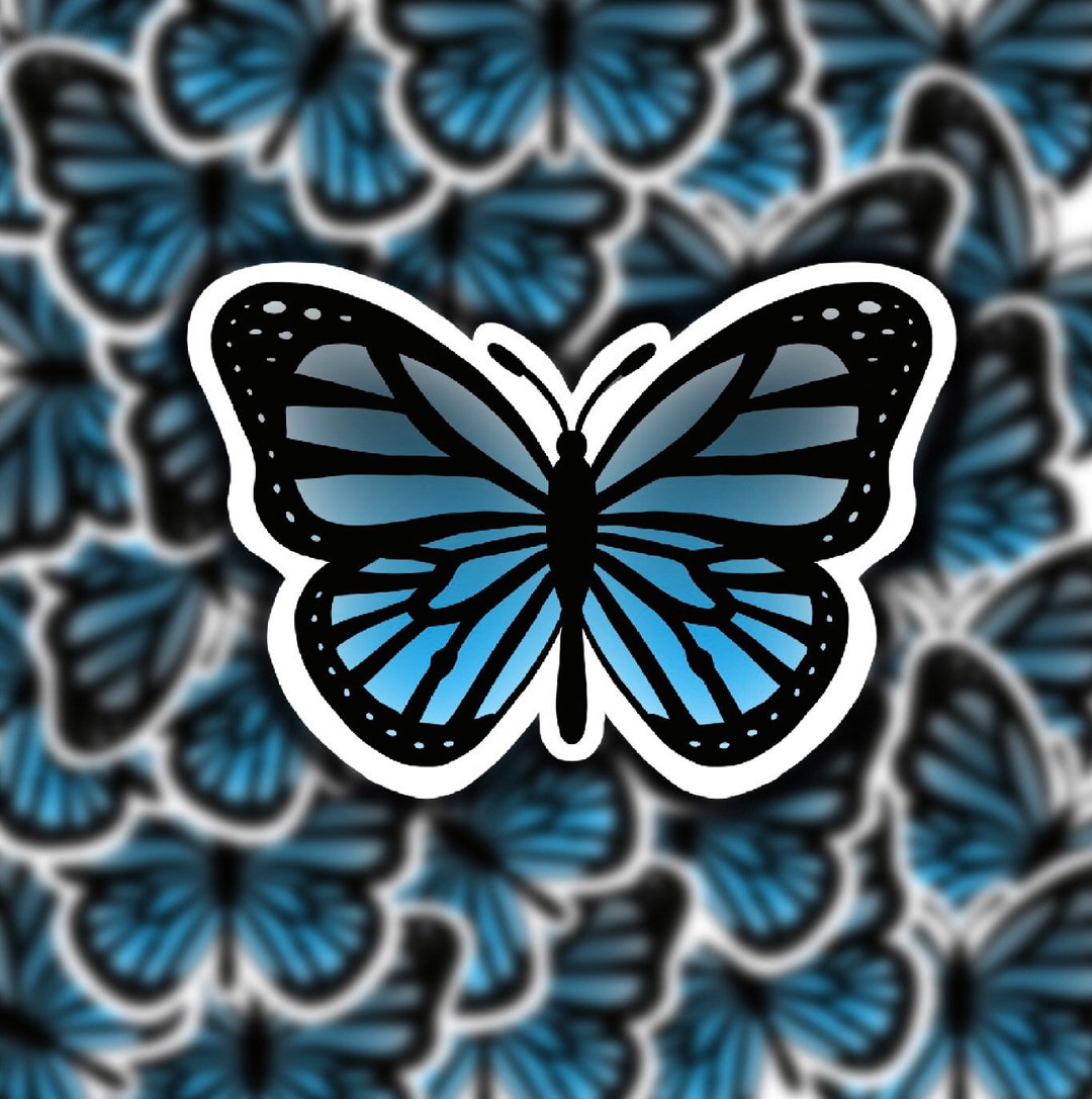Blue Butterfly Sticker, Die Cut, Waterproof - Etsy