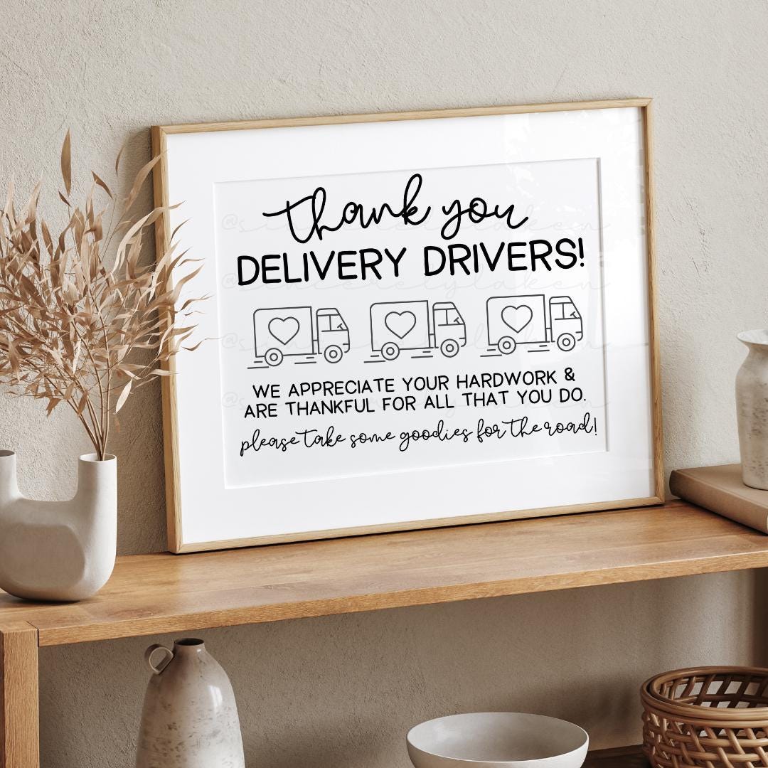 Thank You Delivery Driver Sign Printable Thank You Sign Holiday