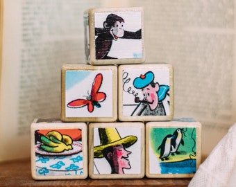 6 bloques de madera clásicos de George Curious