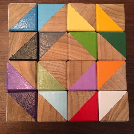 painted wooden blocks