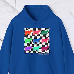 Steer Neon Stock Show Hoodie Livestock Show Cow Cattle FFA 4-H Hooded Sweatshirt