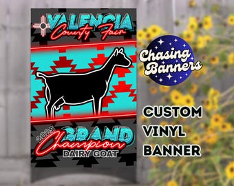 Custom Vinyl Design Stock Show Banner | Stall Pen Sign Cattle Goat Lamb Pig Sheep Hog Livestock Show Poster Award Ribbon