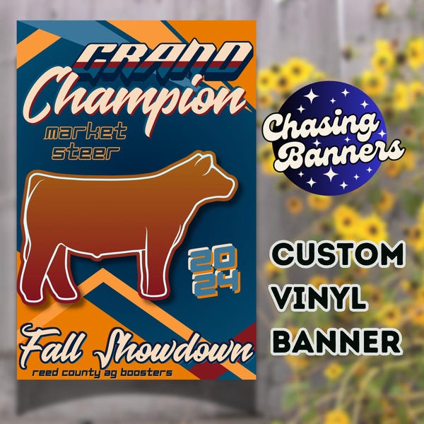 Customized Flyer Design Stock Show Livestock Sign Jackpot Fair Steer ...