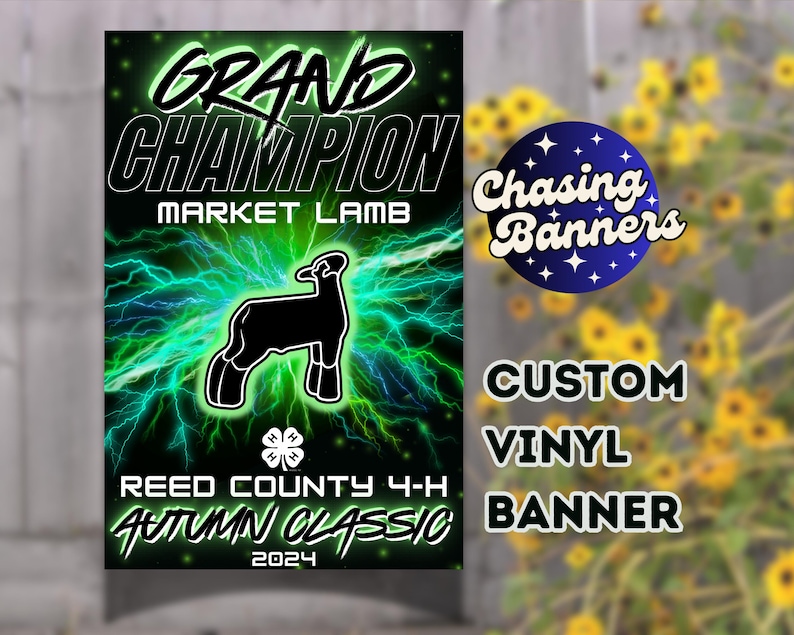 Goat Roping Banner Custom Vinyl Design Stock Show Banner | Steer, Heifer, Goat, Lamb, Pig ...