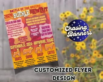 Customized Flyer Design Stock Show Livestock Sign Jackpot Fair Steer ...