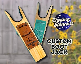 Custom Boot Jack Award Livestock Show Goat Sheep Stock Cattle Lamb Champion Hog Pig Gift Buyer Class Winner Horse  4H Shooting Sports