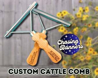 Custom Cattle Comb Brush Award Livestock Show Stock Heifer Steer Champion Gift Laser Buyer Unique Class Winner